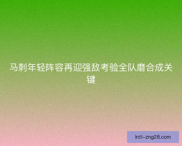 马刺年轻阵容再迎强敌考验全队磨合成关键